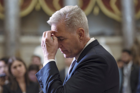 Frustrated: US speaker Kevin McCarthy is facing ongoing headaches from his right flank.