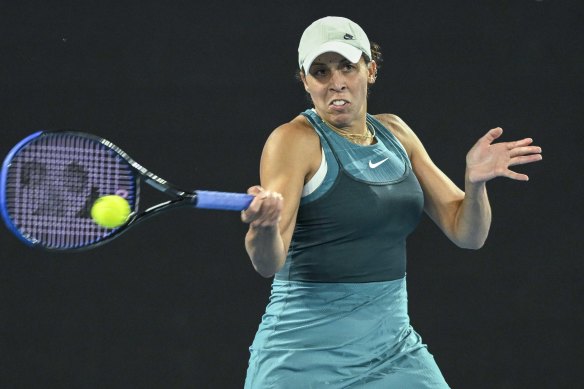Madison Keys in action.