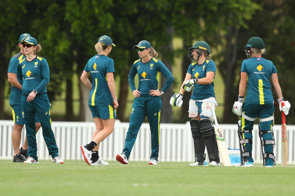 The Australian team training in Brisbane this week.
