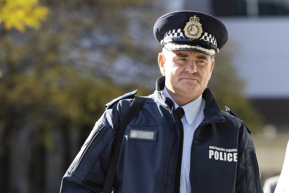 ACT Policing Commander Michael Chew said media scrutiny drove him to direct his subordinate to charge Bruce Lehrmann.