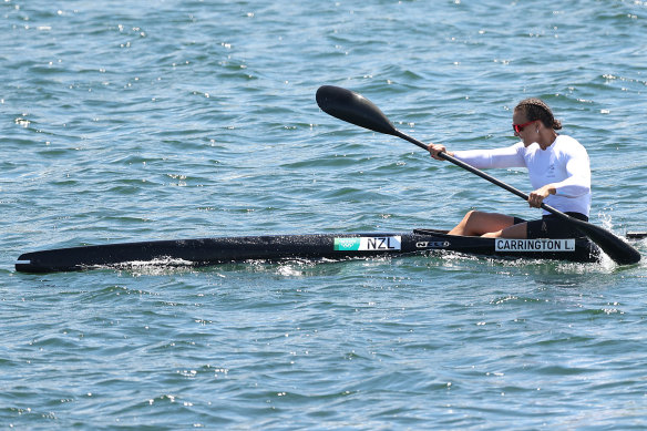 Lisa Carrington had a golden day on the water.