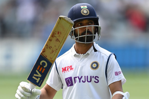 Ajinkya Rahane after being run out on day three of the second Test. 