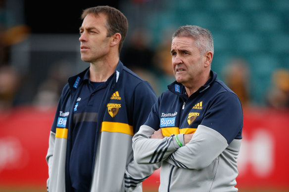 Alastair Clarkson and Chris Fagan in 2015.