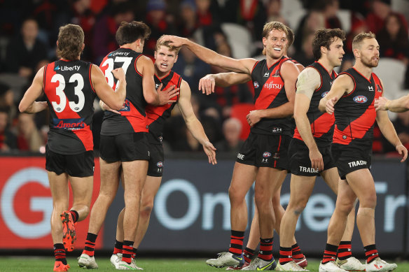 Ben Hobbs celebrates a goal.