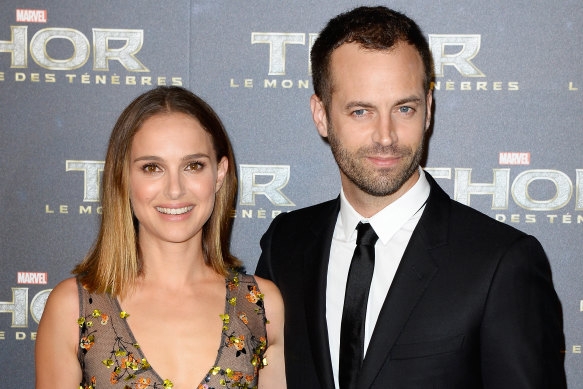Pulled out of shooting: Natalie Portman with director husband Benjamin Millepied.