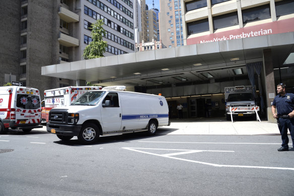 Epstein’s body was taken to New York-Presbyterian/Lower Manhattan Hospital.