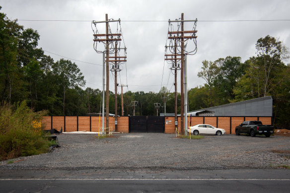 A bitcoin mine that was built next to Gladys Anderson’s property in Arkansas.