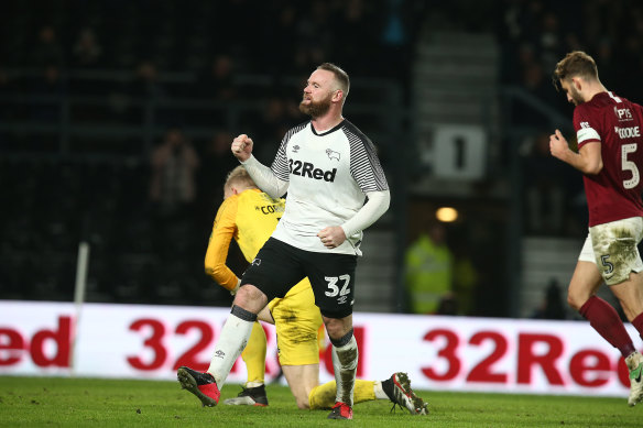 Wayne Rooney was on target from the spot for Derby County.