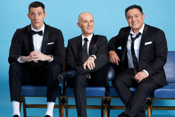 Ed Kavalee, Tom Gleisner and Sam Pang from <i>Have You Been Paying Attention?</i>