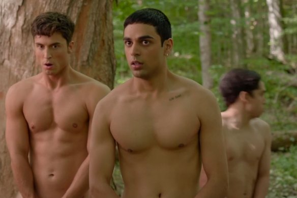 Benny (Benito Skinner) and Miles (Rish Shah) in Overcompensating.