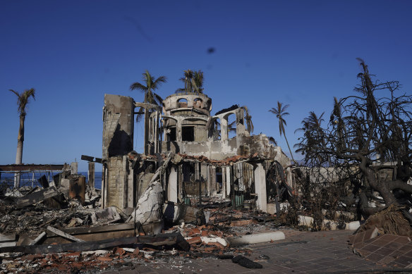 Wildfire damage is shown on Saturday in Lahaina, Hawaii. 