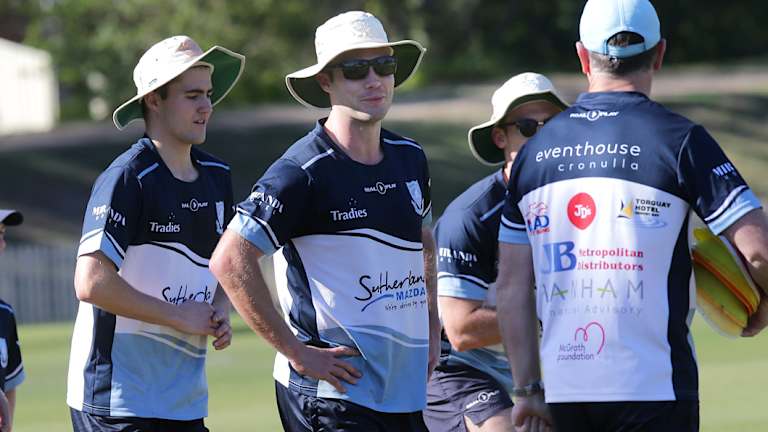 Sutherland captain Chris Williams, centre, at training this week.