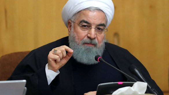 President Hassan Rouhani speaks in a cabinet meeting in Tehran, Iran.