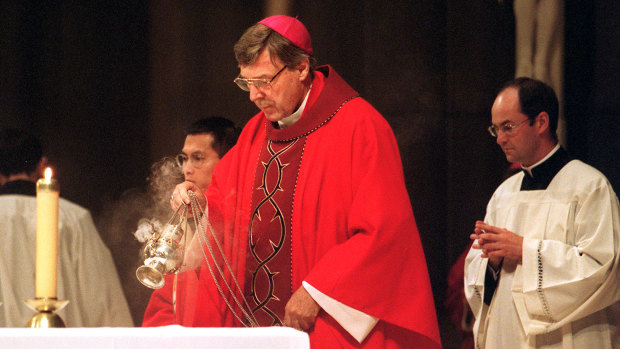 Cardinal Pell celebrating Mass at St Patricks' in 2001.
