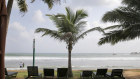 Lounge chairs on a deserted beach in Hikkaduwa, Sri Lanka. Sri Lanka was the Lonely Planet guide’s top travel destination for 2019, but since the Easter Sunday attacks on churches and luxury hotels, foreign tourists have fled.