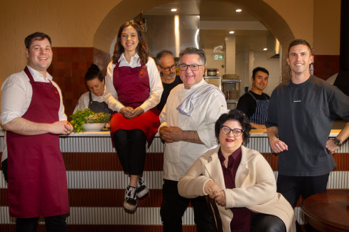 The Clifton Hotel team, including Guy Grossi (centre) and his sister Liz Grossi-Rodriguez (seated), and Marc Murphy (right).