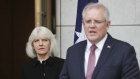 National Suicide Prevention adviser Christine Morgan and Prime Minister Scott Morrison address the media on  COVID-19.