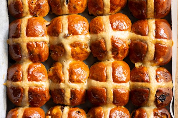 Flour and  Stone hot cross buns