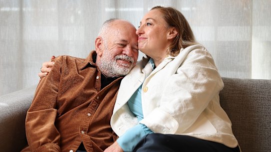 John Gethin-Jones with his wife Felicity Nicholson. John was diagnosed with Alzheimer’s disease in 2021