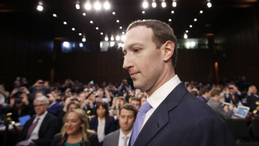 Facebook CEO Mark Zuckerberg arrives to testify before a joint hearing of Congress.