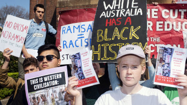 Sydney University students protest against the Ramsay Centre.