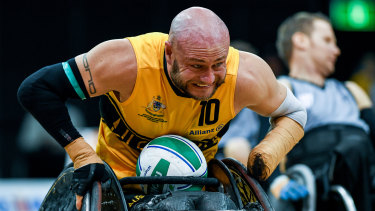 Final four: Australia's Chris Bond in action during the Wheelchair Rugby World Championships.