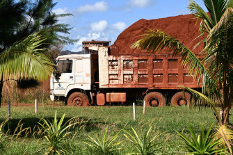 Chinese-owned Aurum Exploration bauxite mine at Nabulu in Dreketi, Fiji.