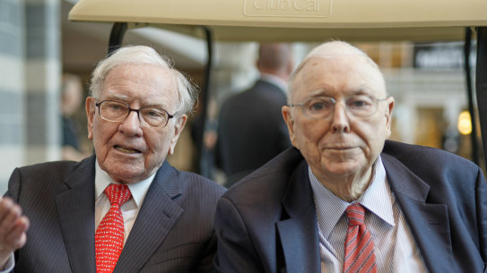 Berkshire Hathaway chairman Warren Buffet with long-time business partner Charlie Munger.
