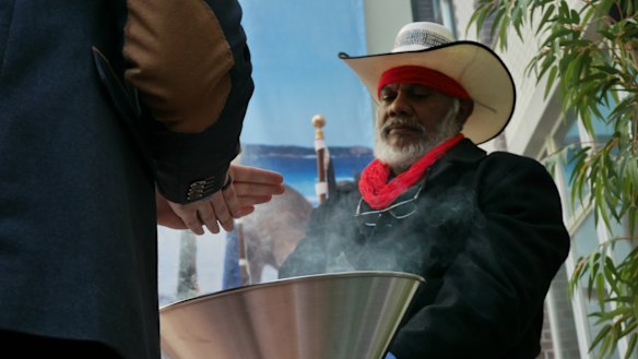 Yawuru law boss Neil McKenzie led the gathering in two smoking ceremonies.
