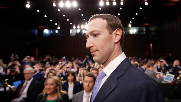 Facebook CEO Mark Zuckerberg arrives to testify before a joint hearing of Congress.