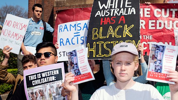 Sydney University students protest against the Ramsay Centre.