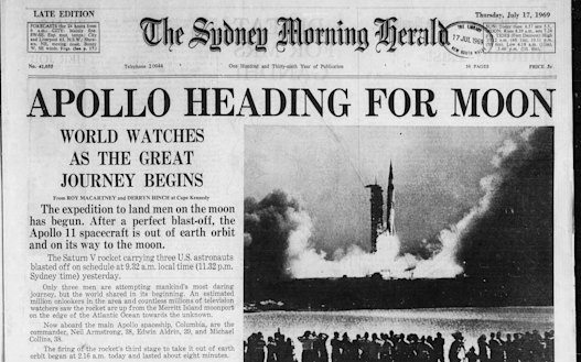 The Sydney Morning Herald's front page on July 17, 1969.