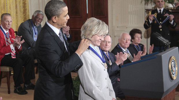 Then president Barack Obama presenting a Medal of Freedom to Jean Kennedy Smith in 2011.