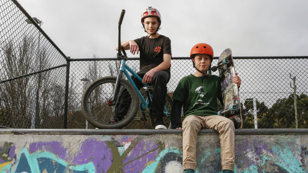Ethan Dahlstrom-Slidders (left) and Dan Fathers are looking forward to returning to their skate park in Gisborne.