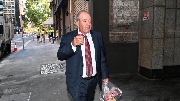 Daryl Maguire enters the ICAC ahead of another day of questioning.