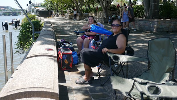 Leeann Graham-Daniell and her family set up a good spot for the firework show in Brisbane.
