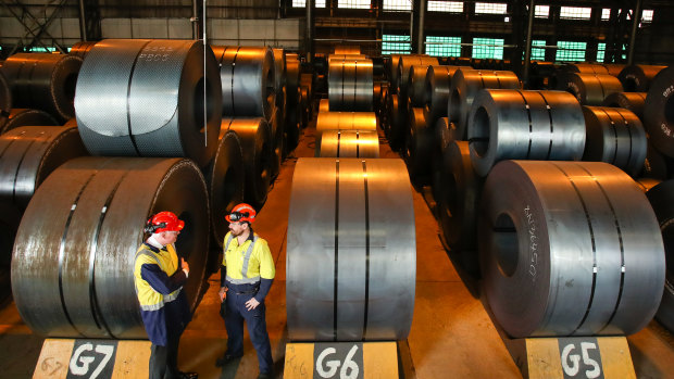Rolled coil at Bluescope's Port Kembla works in Australia