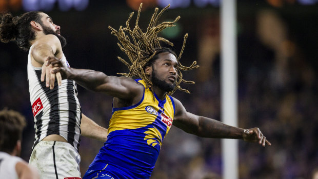 Star West Coast ruckman Nic Naitanui injured his ankle against Collingwood in round 17.