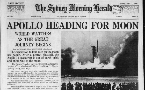 The Sydney Morning Herald's front page on July 17, 1969.