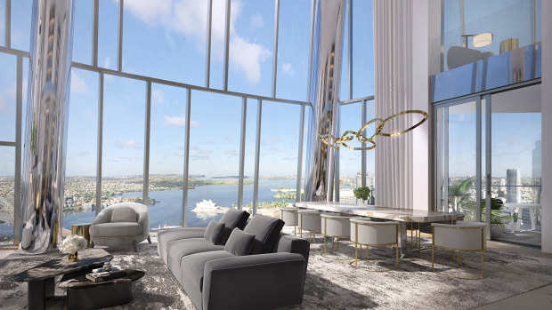 Artist's impression of an apartment in One Barangaroo.