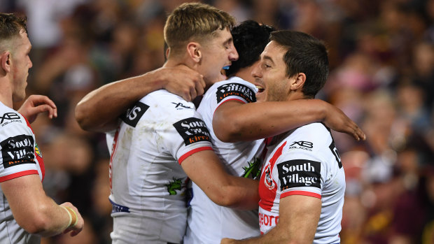 The Dragons' title hopes are alive after a big win over Brisbane.