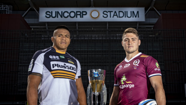 Allan Alaalatoa and James O’Connor ahead of Saturday’s Super Rugby decider. 