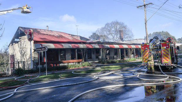 Fire destroyed the Ranges Hotel in Gembrook.