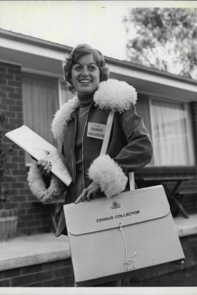 A census collector in 1976.