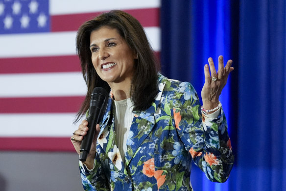 Nikki Haley speaks during a campaign event in North Augusta, South Carolina. 