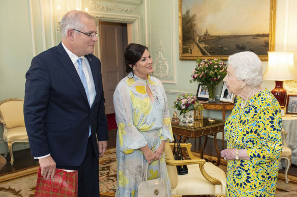 Scott Morrison had to respond to questions about domestic issues when he was in London to meet Queen Elizabeth.