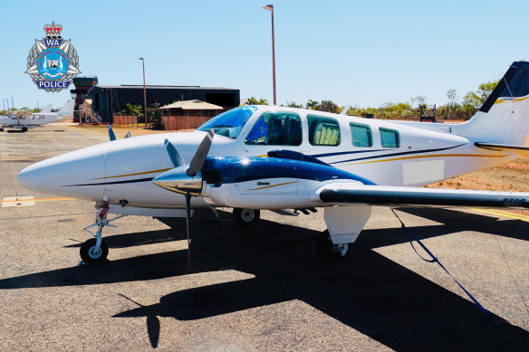 The plane, a Beechcraft Baron 58, which crashed in Kununurra on April 16.