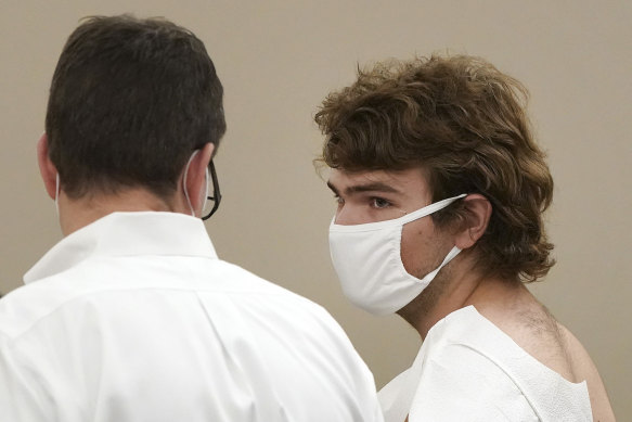 Payton Gendron in a Buffalo court, where he was arraigned on multiple murder charges.