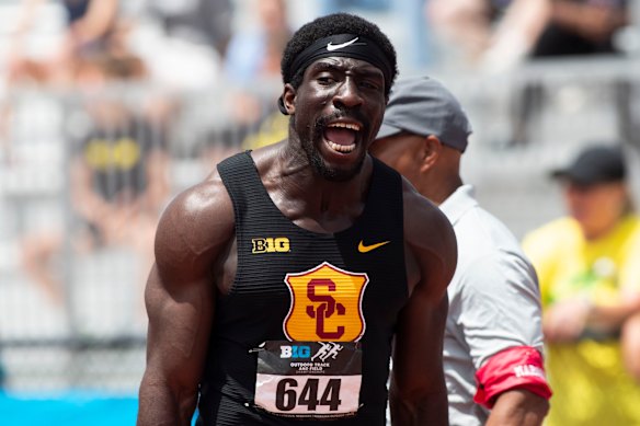 Eddie Nketia competes at a US college meet. 