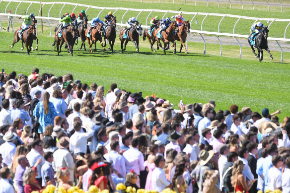 Sea King, ridden by Declan Bates, on the way to winning the Bendigo Cup last week.